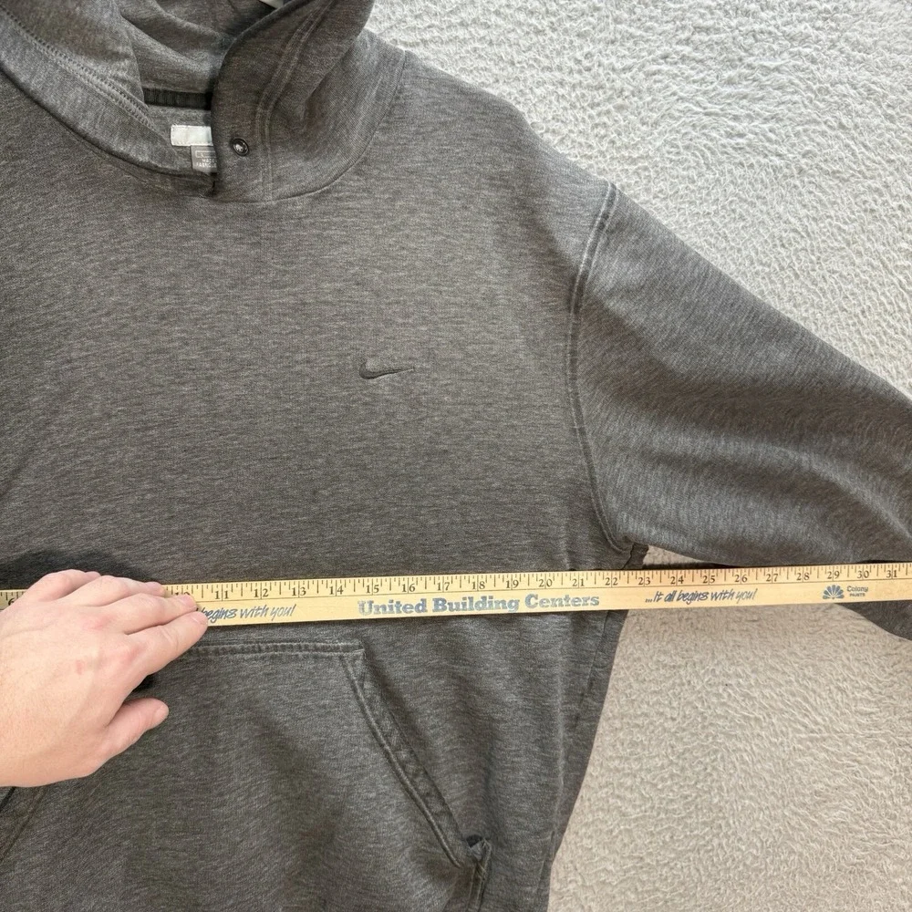 Nike Sweatshirt Mens Large Gray Hoodie Small Swoosh Streetwear Grunge Skater Y2K